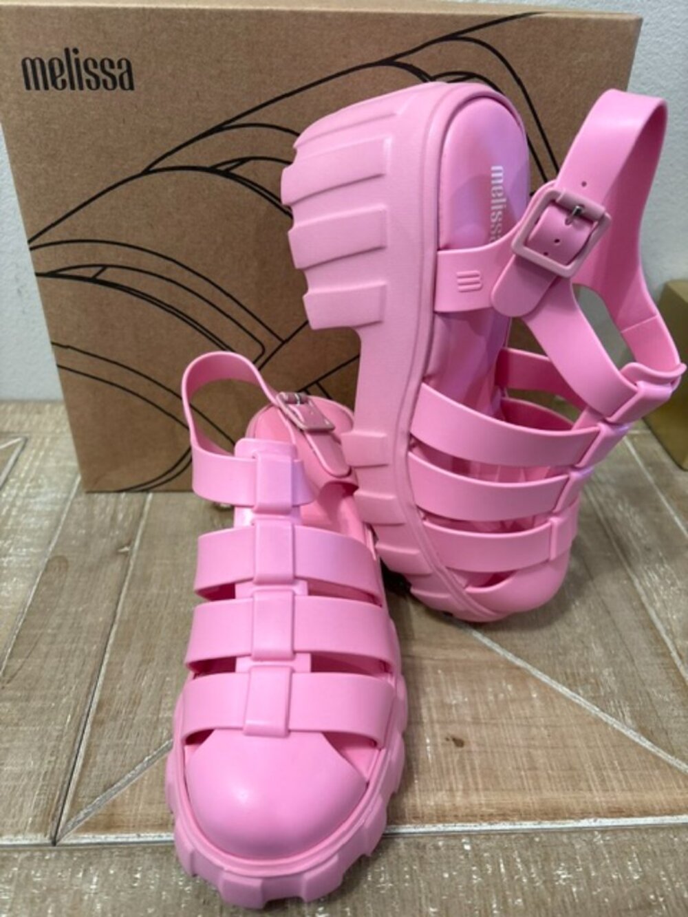NEW Melissa Megan AD Pink Jelly Sandals Candy Scented